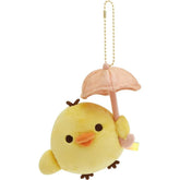 Sanrio Rilakkuma Umbrella Rain then Sunny Plush Keychain - Kiiroi Tori