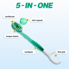 HR Medical Quick Clean 5-in-1 Toothbrush 10pcs