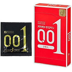 0.01 mm Zero One Thinnest Condoms Medium Size 3 Pieces 岡本 OKAMOTO 001 超薄避孕套 3枚